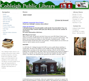 Cobleigh Library Website back in 2008