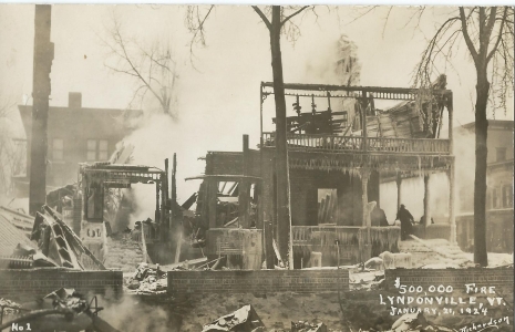 Remains of Hotel Lyndon of Depot and Elm looking west.