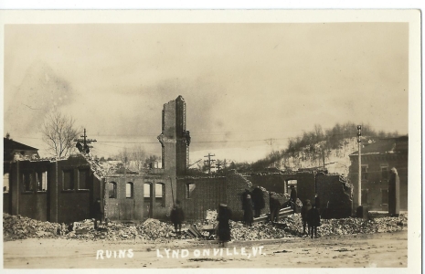 Jan 21, 1924 Appears to be the remains of Masonic block located on corner of church and Depot.